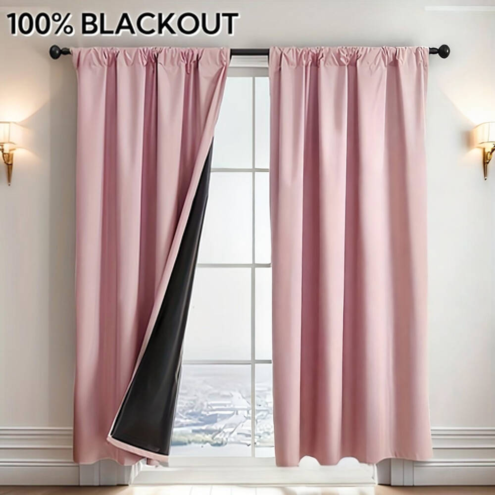 Curtain Rods - 1pc Tirai Blackout 100% dengan Lapisan