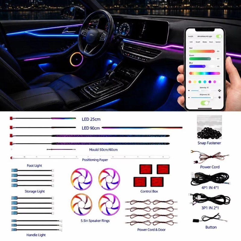 Paket Lampu Ambient Mobil 18 i - Door Handle ulasan dan harga