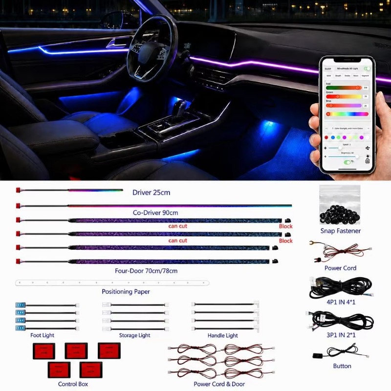 Paket Lampu Ambient Mobil 18 i - Door Handle ulasan dan harga