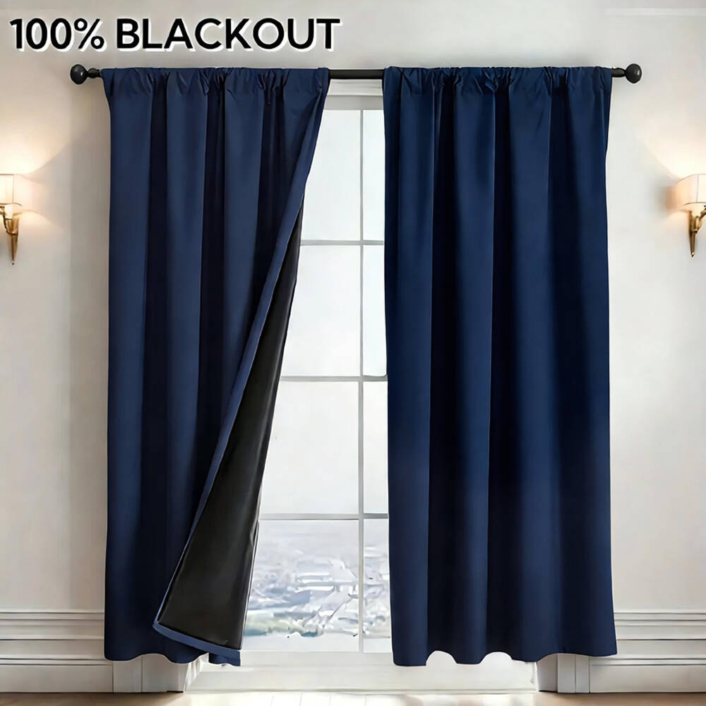 1pc Tirai Blackout 100% dengan - Curtain Rods ulasan dan harga