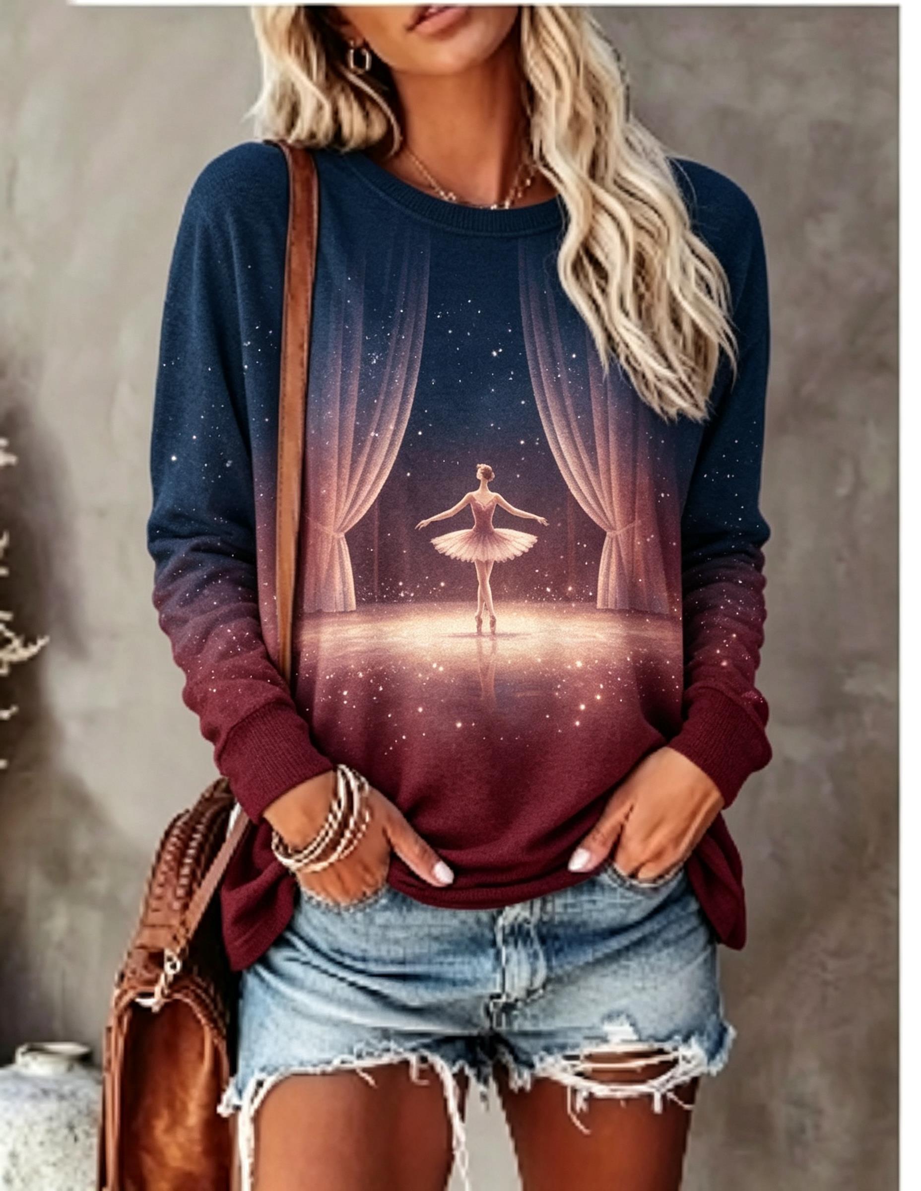 Kaos Wanita Lengan Panjang, Mo - Wallpaper ulasan dan harga