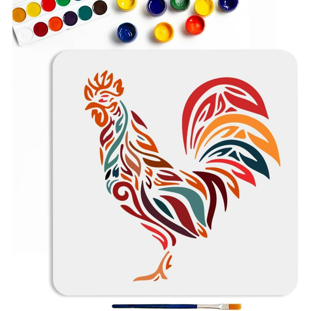 Stensil Ayam 11.8 × 11.8 Inci  - Paint Brush ulasan dan harga